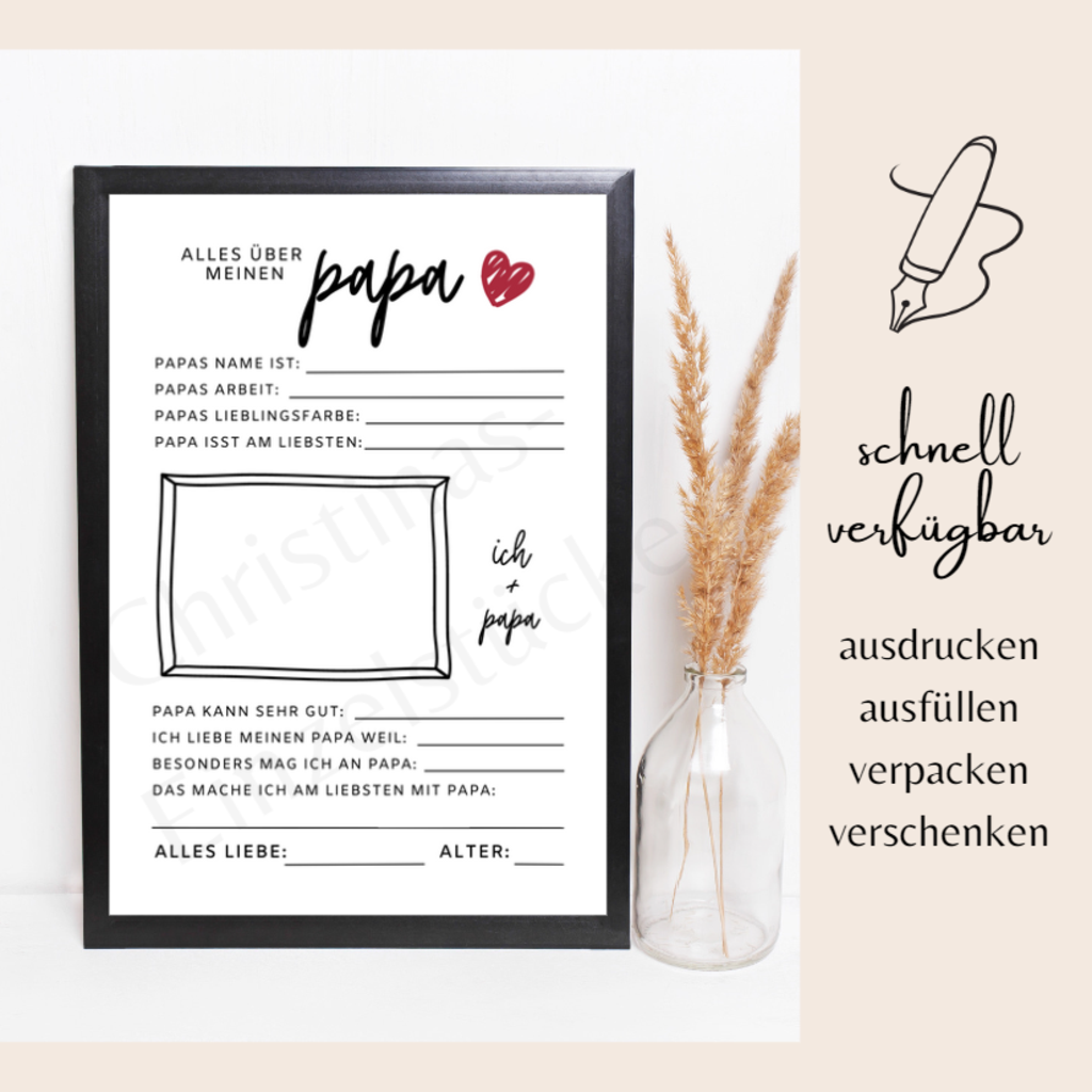 Vatertags-Geschenk | Ausfüllbild A4 | PDF | digital oder als Druck | auch Opa - Image 3