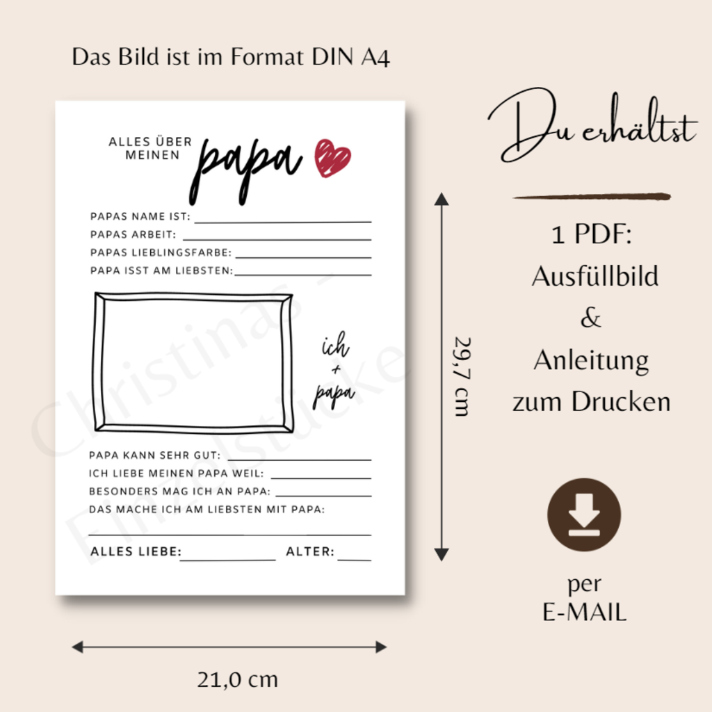 Vatertags-Geschenk | Ausfüllbild A4 | PDF | digital oder als Druck | auch Opa - Image 4