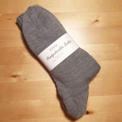 Kuschelige Socken 38/39 handgestrickt - grau