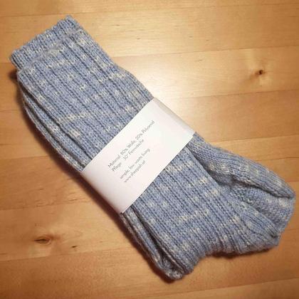Kuschelige Socken 42/43 handgestrickt - hellblau