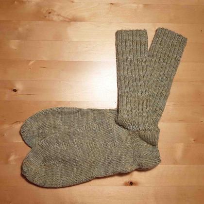 Kuschelige Socken 40/41handgestrickt - graugrün