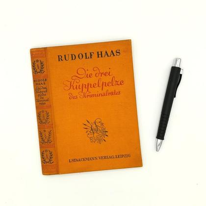 Notizbuch aus altem Buch "Rudolf Haas"