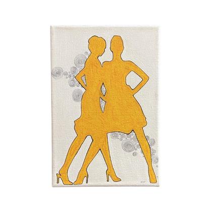 Graphik - Wandbild "Ladies - yellow" auf Leinwand
