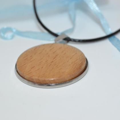 Holz Halskette Buche 3 cm Trachtenschmuck Holzschmuck Holz Amulett Holzkette