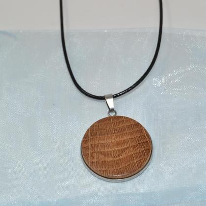 Holz Halskette Eiche 3 cm Trachtenschmuck Holzschmuck Holz Amulett Holzkette
