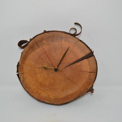 Holz Wanduhr 25 cm Wildkirsche Baumscheibenuhr Holzuhr Unikat handmade