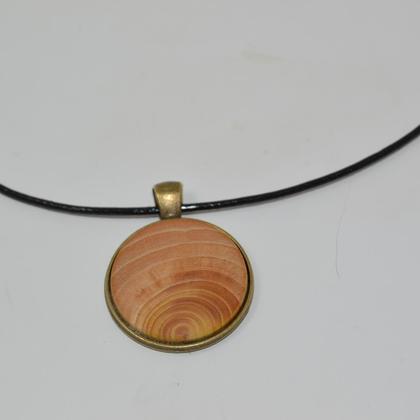 Holz Halskette Zeder 3 cm Trachtenschmuck Holzschmuck Holz Amulett Holzkette