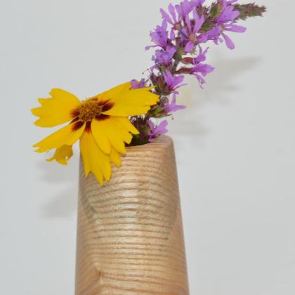 Holzvase Vase 18 cm Esche Blumenvase Vase Holzdekoration Holzdeko Geschenk