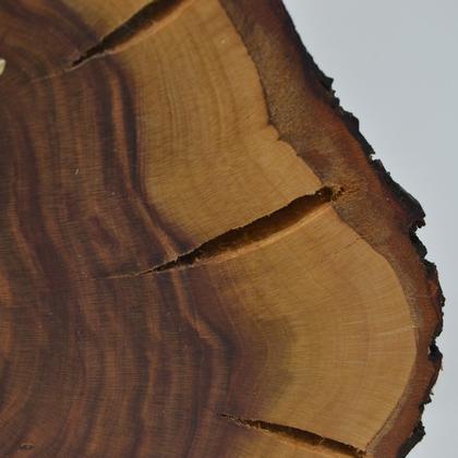 Holz Wanduhr Holzuhr 27x25 cm Zwetschke Baumscheibenuhr
