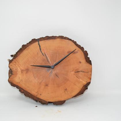 Holz Wanduhr Holzuhr Uhr 33x28 cm Erle Baumscheibenuhr Holzdeko