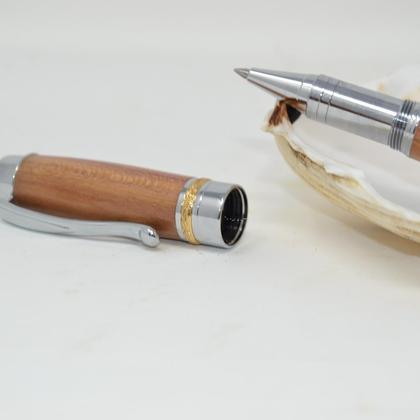 Holz Rollerpen Tintenroller Kugelschreiber Stift Zwetschke Handarbeit Gravur