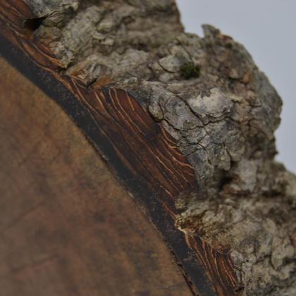 Holz Wanduhr 32x25 cm Holzuhr Walnuss Holzdeko Baumscheibenuhr handmade