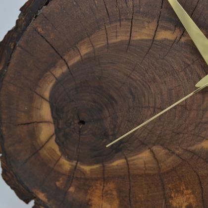 Holz Wanduhr 32x25 cm Holzuhr Walnuss Holzdeko Baumscheibenuhr handmade