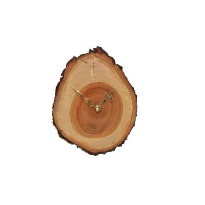 Holz Wanduhr 23x19 cm Wildkirsche Holzuhr Baumscheibenuhr Holzdeko