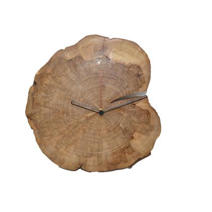 Holz Wanduhr 28x27 cm Holzuhr Uhr Hainbuche Baumscheibenuhr Unikat handmade